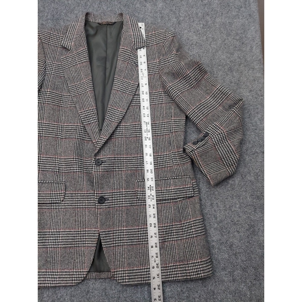 DiBenedetto Camel Hair Blazer Mens 40 Regular Gray Glen Plaid Sportcoat - Picture 6 of 16